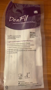 DenFil Light Cured Hybrid Composite Resin Refill A1 A2 A3 4g Dental composite Dental Restoration Shelf life 2028