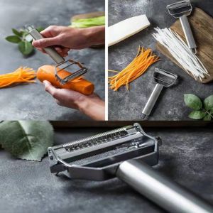 【LovingLife Store】1 PCS Stainless Steel Multi-Function Peeler Slicer Vegetable Fruit Potato Cucumber Grater Portable Sharp Kitchen Accessories Tool