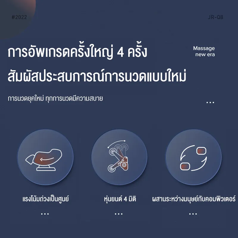 XUTI Q8 เก้าอี้นวดไฟฟ้า รางคู่ SL ปรับตำแหน่งการนวด ฟื้นฟูร่างกาย ผ่อนคลายกล้ามเนื้อ ลดอาการปวดเมื่อย รีโมทภาษาไทย