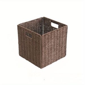 Rattan Basket Household Storage Basket Laundry Basket Foldable Storage Clothing Basket with Hand