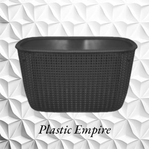 Uniglobal Knitted Basket with Cover Rattan Design Space Savers