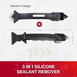 3 IN 1 Silicone Sealant Plastic Remover Tool Silicone Scrapper Caulking Trowel Grout Seam Repair Tool Kit