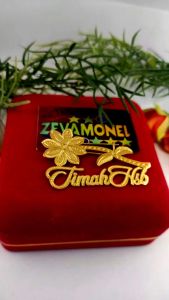 Bros Papan Nama Hijab Custom: Aksesoris Elegan Untuk Nama Sendiri Lapis Emas