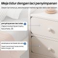 meja samping tempat tidur Meja Nakas Kecil 3 Susun Meja kamar tidur penyimpanan Modern sederhana. 