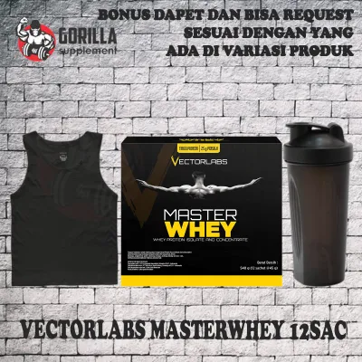 Vectorlabs Masterwhey 12 Sachet Whey Protein Isolate Concentrate Vector labs Master Whey