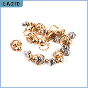 【E-WOITD】 10pcs 8mm Metal Button O Ring Stud Screwback Craft Bag Phone Screw Nail Rivet