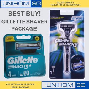 [UnihomSG] Authentic Gillette Mach 3+ Mach 3 Razor Blades And Razor Blade Refill Cartridges (4/8 Cartridges)