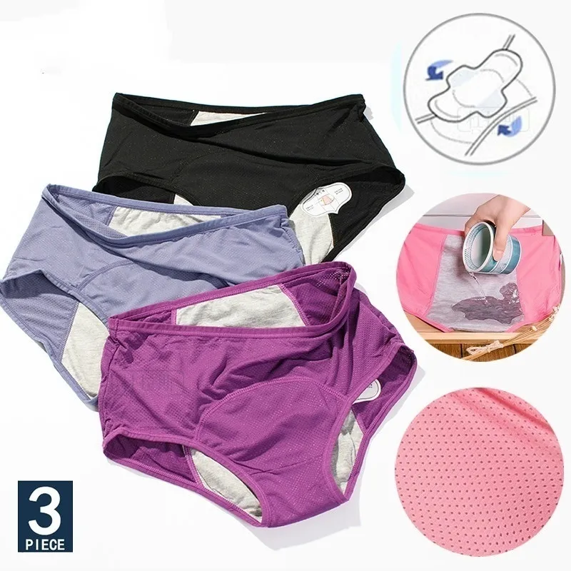 5pcs Plus Size Xs-xxxl Leak Proof Menstrual Panties Physiological Pants Women  Underwear Brathable Cotton Briefs