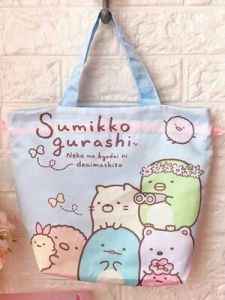 Sumikko Gurashi My Melody Cinnamoroll Drawstring Lunch Bag Casual Canvas Storage Handbag Kids Girl Cute Cartoon Picnic Tote