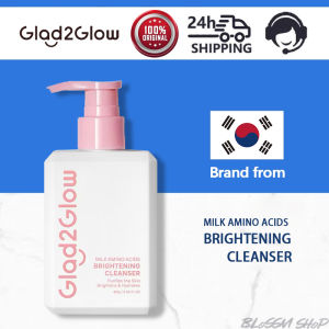 Glad2Glow Milk Amino Acid Gentle Cleanser Face Wash Brighten Hydrating pencuci muka skincare facial wash Oil Control