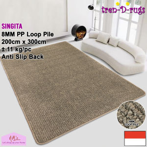 Tren-D-rugs Karpet jumbo polos salur minimalis stripe alas lantai ruang tamu 200 cm x 300 cm - NMs