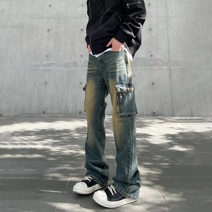 Cargo Jeans Men Autumn Y2k Baggy Streetwear Trousers High Street Casual  Fashion Straight-leg Pocket Vintage Denim Pants Winter Lazada PH