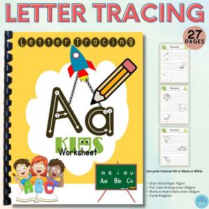 LETTER TRACING Workbook Worksheets Preschool Kindergarten Toddler Kids Home School Activity | RABAH UP STORE