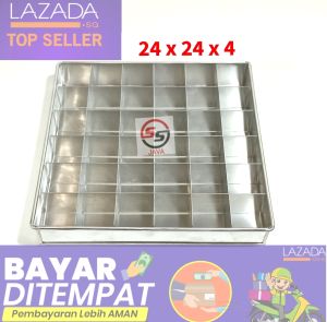 Loyang sekat brownis persegi 24 x 24 x 4cm | Fudgy brownis shiny crust