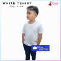 Blue Corner White Tshirt for Kids School White Tshirt Round Neck For Boys. 