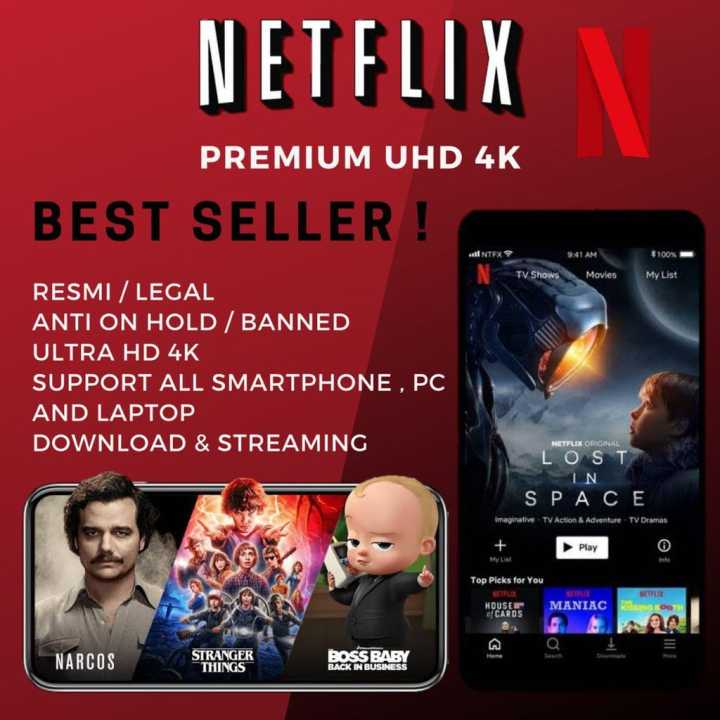 Netflix Premium BESTFLIX UHD 4K 1 Bulan Garansi Anti Limit Screen Lazada Indonesia