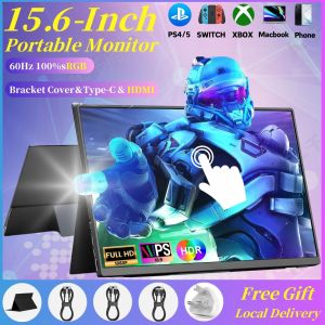 Domestix 15.6-inch IPS Full HD 1080p HDR Portable Monitor with HDMI Input - 400Nit Brightness 100% RGB Color S Type-C Connectivity