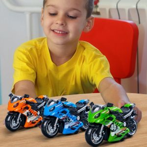 RIVVY Lights Motorcycle Racing Toy Racing Car Model Music Mini Motorcycles Music Toy Mini Motorcycle Toys Plastic Simulation Motorcycle Toy Educational