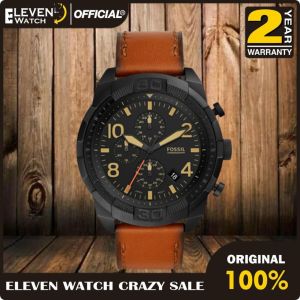 [Promo] Jam Tangan Pria FS 5714 / FS5714 Chronograph Black Dial Brown Leather Strap Original Garansi 2 Tahun [✔COD][100% Authentic]