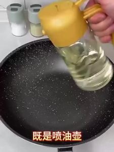 2 In 1 Cooking Oil Dispenser High Pressure 600ml BBQ Salad Vinegar Glass Oil Storage Botol Minyak Dapur