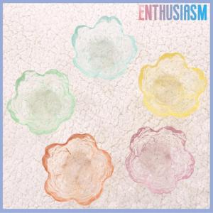 【Enthusiasm】🌟🌟【Hot Sale】🎈 Small Glass Dish Nordic Style Inlay Glass Sauce Bowl Mini Japanese Cherry Blossoms Seasoning Plate For Ice Cream Fruit Sala