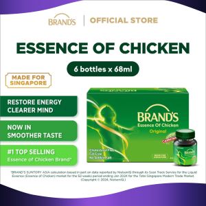 BRANDS Essence of Chicken 68ml (6 btls/pack) - Restores Energy Clearer Mind Halal Fat Free For all ages