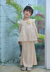 Baju Raya B1-B5 Cool Elves Peplum Baju Raya Design Kurung Black Mint Baby Blue Pink Cream Kanak Kanak-Kanak Budak Perempuan