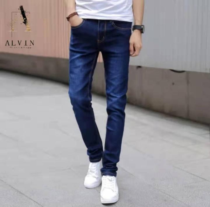 ALVIN# Basics Jeans For Men Stretchable Skinny Pants Lazada PH