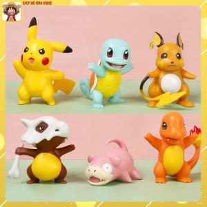 Mô Hình 6 Nhân Vật Pokemon Pikachu Raichu Rùa Jenny Cao 11cm Decor Trang Trí Phòng Quà Tặng Cho Bé