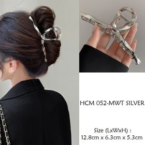 Jepit Rambut Salon JUMBO 12.8cm Bahan Alloy Motif Ulir Metal Whaline Twisted Hair Claw HCM052