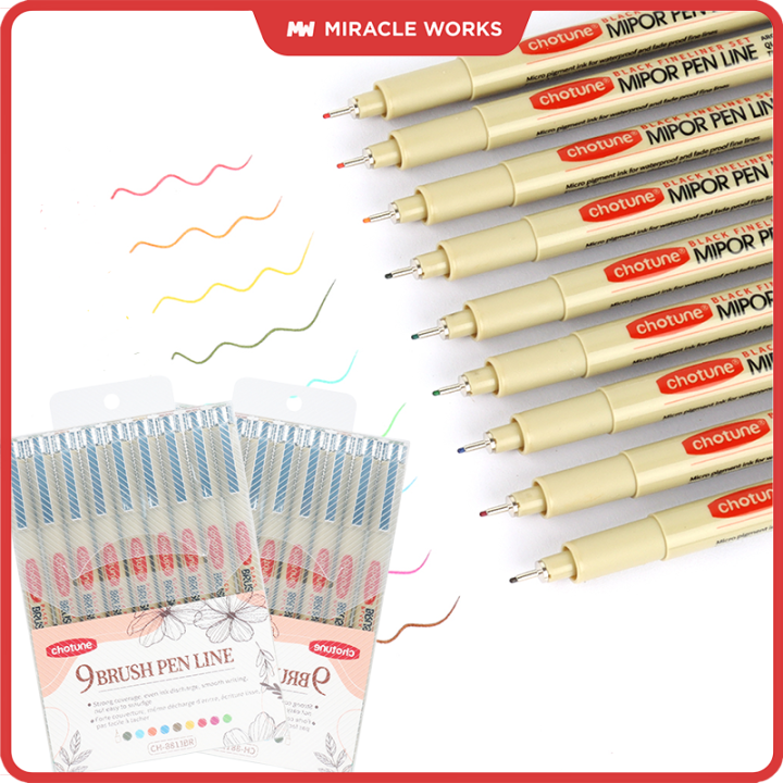 Sakura Pens Sakura Pigma Micron Fine Line Pens - Set Of 8 Assorted Nibs In Black Colour (003,005,01,02,03,05,08 And PN Tip Sakura Pens & Markers For Artists