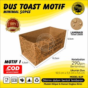 (50 pcs) Toast Tray Motif Bread Paper Tray Dus Kemasan Roti Sandwich Panggang Bakar Cromboloni Grosir
