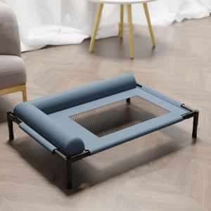 GENENIC Breathable Elevated Dog Beds Mesh Removable Raised Dog Bed Washable with Pillow Dog Cooling Bed for Small Medium Dogs