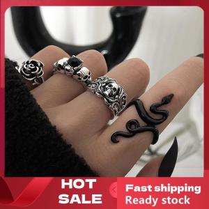 🚚【Local Express Delivery】🚚 1Set Fashion Creative Punk Poker Joker Rings For Men Retro Personality Goth Skeleton Couple Rings Jewelry Accessories Gifts