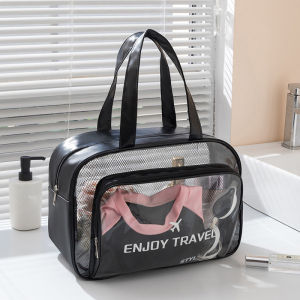 MOUSSON  กระเป๋าสตางค์ PVC โปร่งใสพร้อมช่องรองเท้าสำหรับฟิตเนสและชายหาด