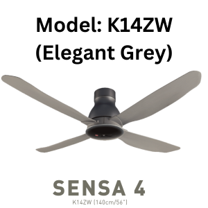 KDK SENSA 4 CEILING FAN K14ZW 4 BLADES REMOTE CONTROL 56" / 140CM DC MOTOR ENERGY SAVING (SIRIM)
