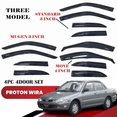 Car Door Visor Window Cover Mugen Move Air Press Sun Visor Mirror Cover Sun Shade Perodua Proton Myvi Axia Alza Viva Bezza Saga VVT Preve Exora X50 Persona Waja Wira Saga Blm Kancil Kembara Kening Tingkap Kereta