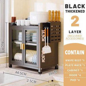 ⭐【Garden City Furniture】⭐Kitchen Dish Rack Dish Drainer Dish Cabinet 2/3-Tier Kitchen Countertop Storage Shelf Rack Dishracks & Sink accessories