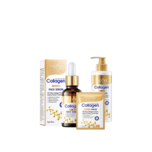 Sadoer Collagen Paket Perawatan Wajah & Tubuh Premium 3in1 - Serum Masker & Lotion Anti-Aging