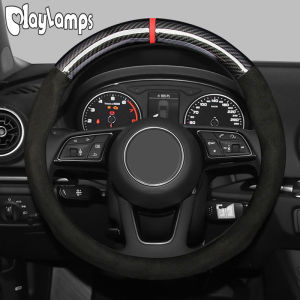 Carbon Fiber Steering Wheel Cover Leather Steering Wheel Steering Cover for Perodua Alcantara Suede Carbon Fiber Covers