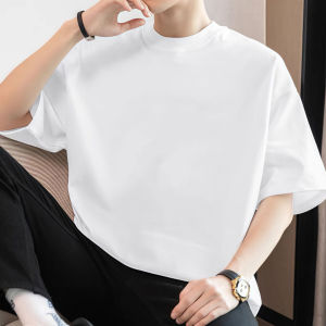 Summer Mens 100% Cotton Short Sleeve T-Shirt Mens Versatile Casual Top