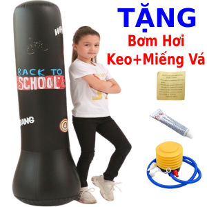 Bao Cát Đấm Bốc Boxing Cho Bé - Trụ Hơi Đấm Bốc Trẻ Em Phiên Bản 5.0 tặng bơm hơi + keo + miếng vá dự phòng bao cát người lớn trẻ em dụng cụ tập gym tại nhà