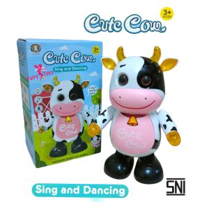 Mainan Sapi Robot Joget Lucu Imut Cute (Lampu dan Musik)
