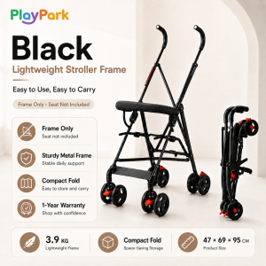 PlayPark Car Seat For Baby 0-12 years old 5 Point Seat Belt Add Mosquito Nets With 4 in 1 Stroller Basket