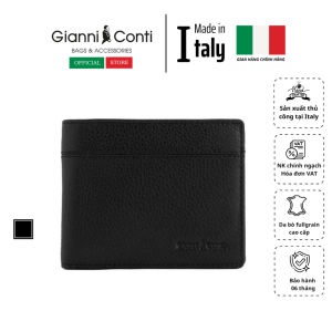 Ví Ngang Gập Đôi Bằng Da Thật Nam Màu Đen - Gianni Conti - Sản Xuất Thủ Công Tại Ý_1817128-10