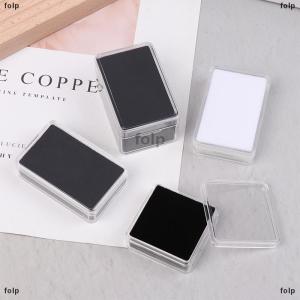 [COD] folp 1 pcs kim cương trần hộp lưu trữ nhựa kim cương hiển thị trường hợp màu đá quý với đôi bên trong đệm Trần Đá Hộp