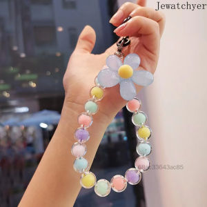 Dây buộc điện thoại đính cườm màu macaron dây đeo cổ tay bằng cách sử dụng dây đeo cổ tay bằng thủ công của Nhật Bản và Hàn Quốc