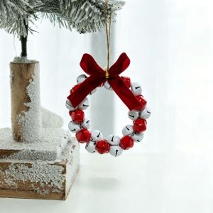 MIRELINA Nhiều màu sắc Vòng chuông Giáng sinh Vòng hoa chuông Đạo cụ ảnh Trang trí vòng hoa ngày lễ Sáng tạo Thiết kế treo Đồ trang trí treo cây thông Noel Trang trí nhà cửa