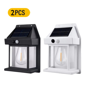 KEBIDU Outdoor Solar Wall Lamp Waterproof Tungsten Filament Lamp Induction Lamp Household Light Garden Wall Light