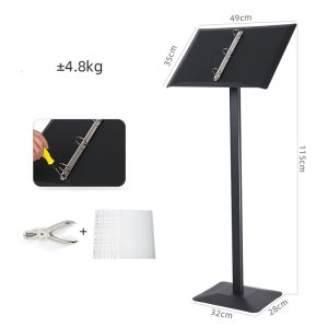 Floor Standing Page Flip Display Stand Menu Price Item Directory Metal Landing Poster Rack